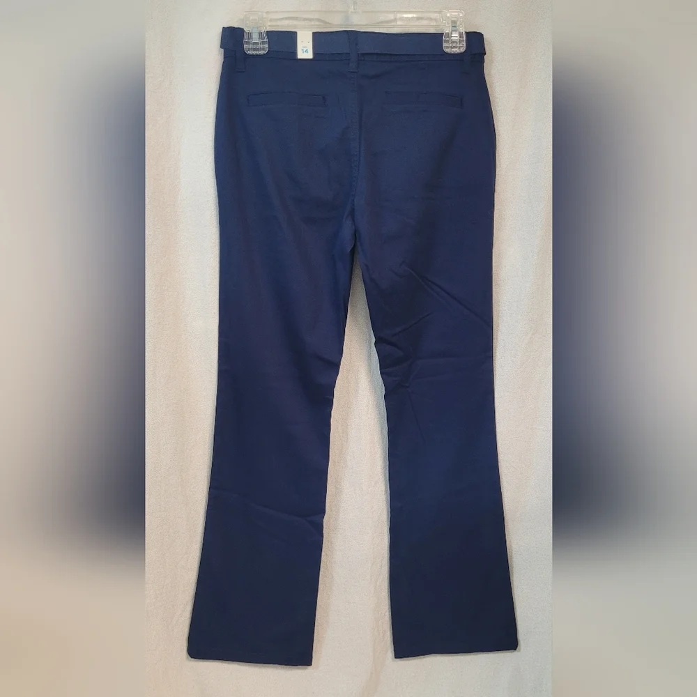 NEW!Children's Place Girls Size 14 Navy Blue Flared Pants Preppy School Casual